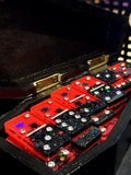 Ruby Widow Spiders Dominoes Set in Coffin Storage Box