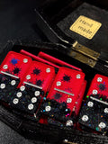 Ruby Widow Spiders Dominoes Set in Coffin Storage Box