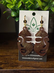 Bronze Shimmer Goddess Dangle Earrings