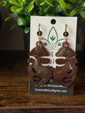 Bronze Shimmer Goddess Dangle Earrings