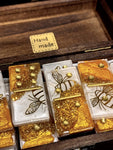 Golden Honey Bees Dominoes Set