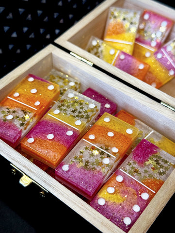 Peach Watercolor Dominoes Set