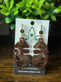Bronze Shimmer Goddess Dangle Earrings