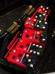 Ruby Widow Spiders Dominoes Set in Coffin Storage Box