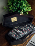 Serial Killer Horror Dominoes Set in Coffin Storage Box