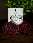 Black Dahlia Dangle Earrings