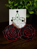 Black Dahlia Dangle Earrings