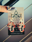 Queen of Hearts Serpent Dangle Earrings
