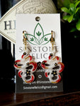 Queen of Hearts Serpent Dangle Earrings