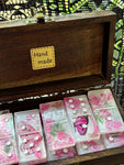 Pink Shimmer Butterfly Garden Dominoes Set