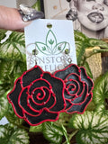 Black Dahlia Dangle Earrings