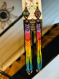 Geometric Rainbow Fringe Beaded Dangles