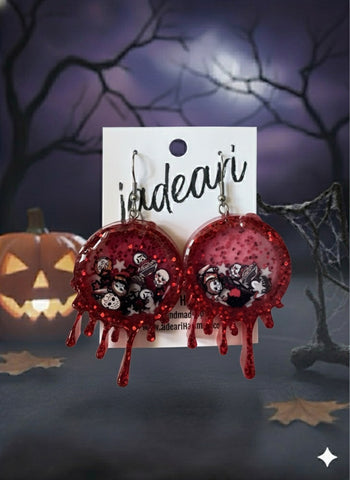 Horror Slime Quicksand Water Globe Earrings