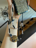 Leopard Beaded Phone Strap Wristlet