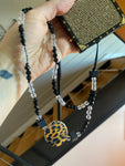 Leopard Beaded Phone Strap Wristlet