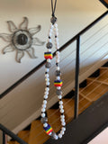 Rainbow Brite Beaded Phone Strap Wristlet