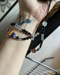 Rainbow Beaded Phone Strap Wristlet