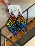 Rainbow Geometric Beaded Diamond Dangles