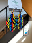 Beaded Rainbow Lotus Dangles