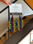 Beaded Rainbow Lotus Dangles