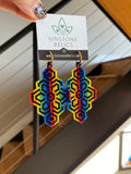 Beaded Rainbow Lotus Dangles