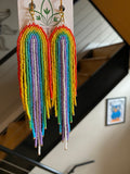 Cascading Rainbow Beaded Dangles