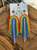 Cascading Rainbow Beaded Dangles (Short)