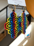 Beaded Rainbow Lotus Dangles
