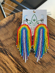 Cascading Rainbow Beaded Dangles (Short)