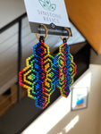 Beaded Rainbow Lotus Dangles