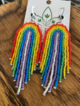Cascading Rainbow Beaded Dangles (Short)