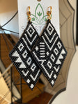 Geometric Beaded Diamond Dangles