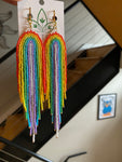 Cascading Rainbow Beaded Dangles