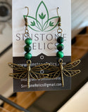 Jade Bronze Dragonfly Dangles