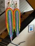 Cascading Rainbow Beaded Dangles