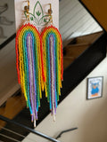 Cascading Rainbow Beaded Dangles