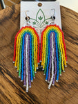 Cascading Rainbow Beaded Dangles (Short)