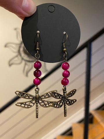 Dragonfly Dangles in Magenta